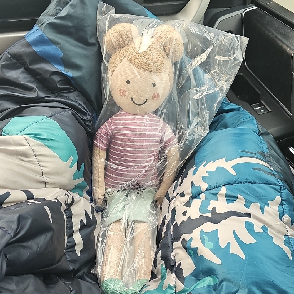 Striped Pink and Mint Doll